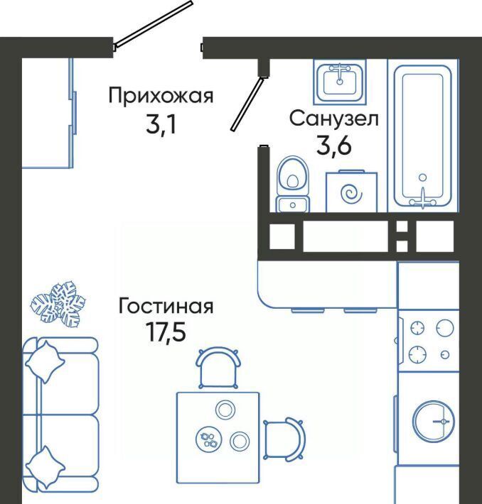 квартира г Новороссийск р-н Центральный ЖК Облака 2 фото 1