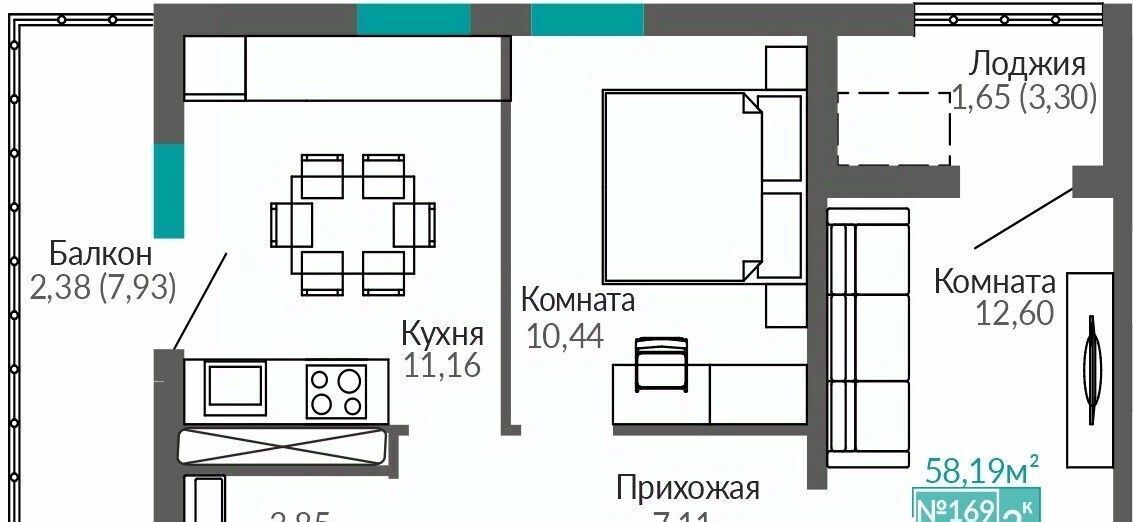 квартира г Симферополь р-н Киевский Крымская Роза ЖК «Абрикос 2» фото 1