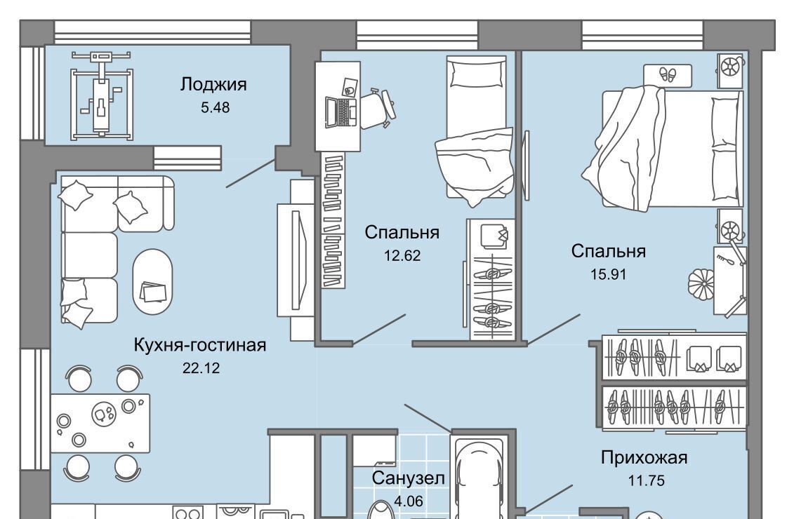 квартира г Киров р-н Ленинский Знак жилой комплекс фото 1