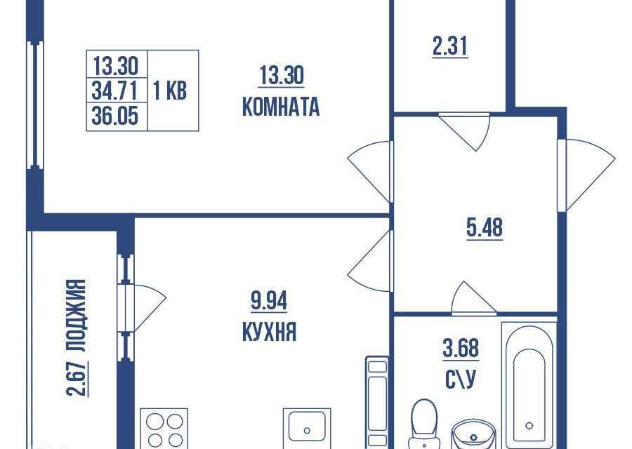 квартира г Санкт-Петербург пр-кт Авиаконструкторов 54 Приморский район фото 1