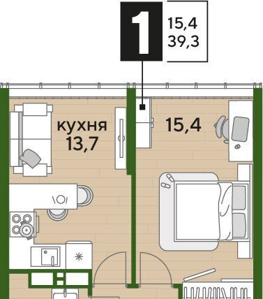 квартира г Краснодар р-н Прикубанский ул им. Анны Ахматовой фото 1