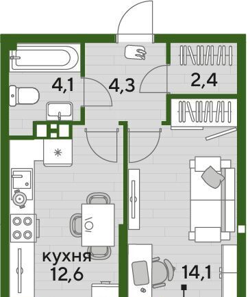 квартира г Краснодар р-н Прикубанский Догма Парк мкр фото 1