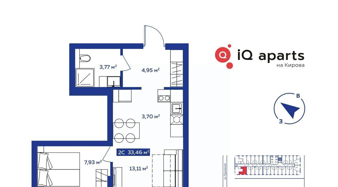 квартира г Новосибирск Октябрьская ул Кирова 113/2 фото 1