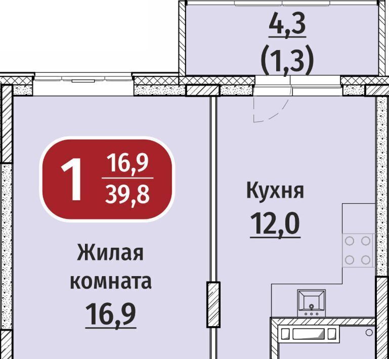 квартира г Чебоксары р-н Московский Юго-Западный микрорайон «Акварель» жилрайон фото 1