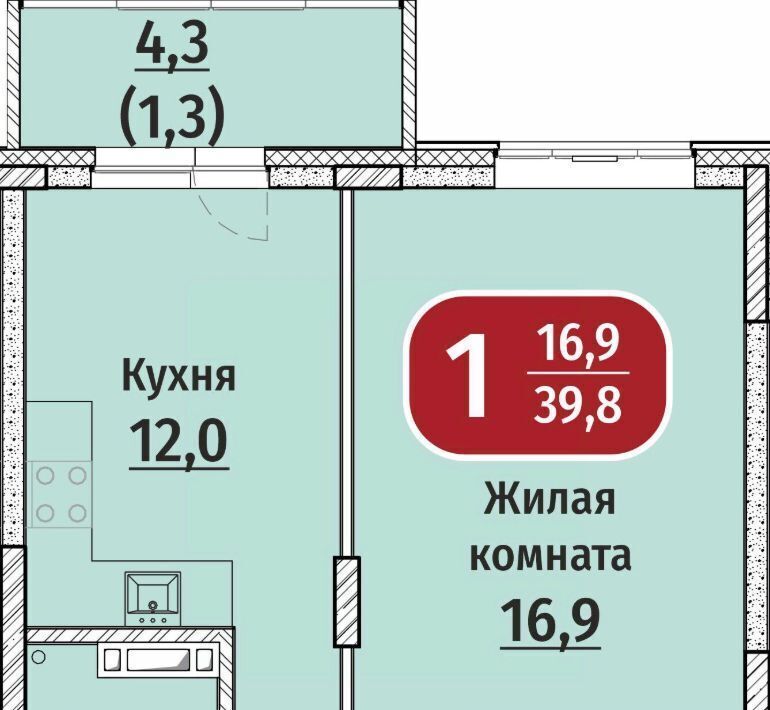 квартира г Чебоксары р-н Московский Юго-Западный микрорайон «Акварель» жилрайон фото 1