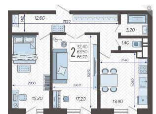 квартира г Краснодар р-н Прикубанский ул Ярославская 5 д. 115 фото 2