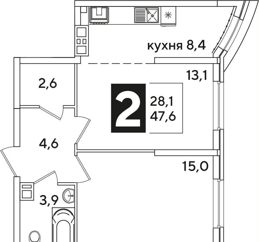 квартира г Краснодар р-н Прикубанский ул Западный Обход 40 фото 2