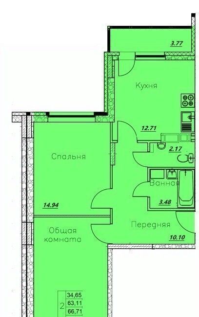 квартира г Воронеж р-н Левобережный ул Димитрова 131 фото 1