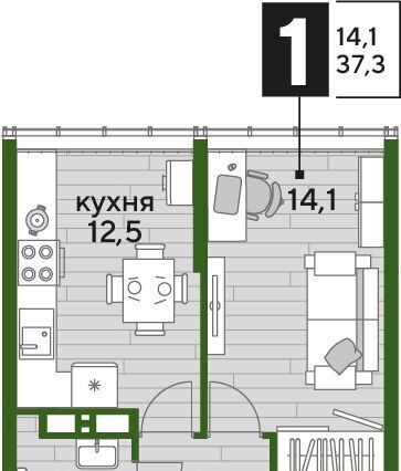 квартира г Краснодар р-н Прикубанский Догма Парк мкр фото 1