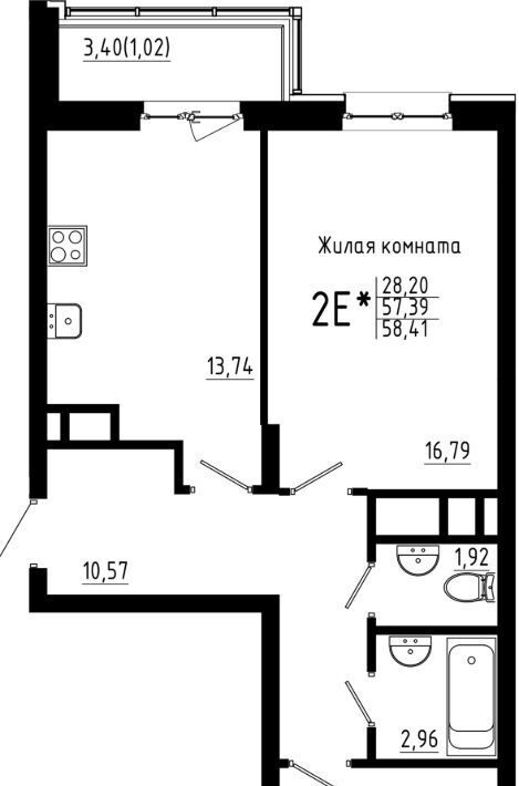 квартира г Казань метро Горки р-н мкр Родины Притяжение жилой комплекс, 2 фото 1
