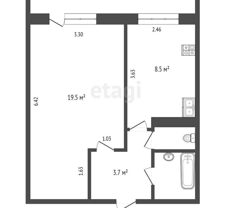 квартира г Набережные Челны ЗЯБ ул Аркылы 3а фото 24