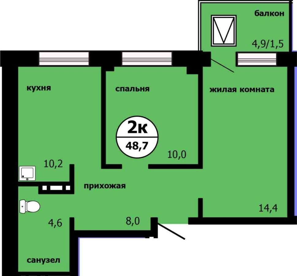 квартира г Красноярск р-н Свердловский Тихие зори ул Лесников корп. 1 фото 2