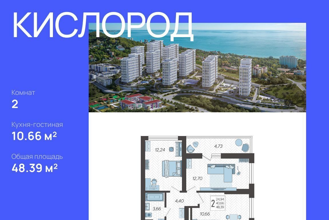 квартира г Сочи р-н Хостинский ЖК «Кислород» 5 фото 1