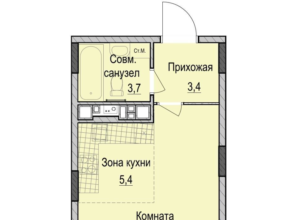 квартира г Казань ЖК «Ферма-2» Проспект Победы, жилмассив фото 1