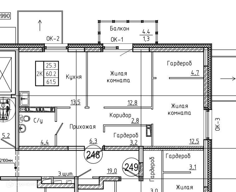 квартира г Улан-Удэ мкр 106-й 2к/3 городской округ Улан-Удэ фото 2