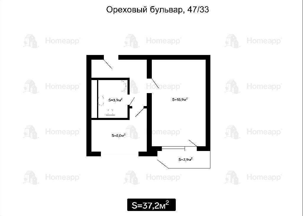 квартира г Москва метро Красногвардейская б-р Ореховый 47/33 фото 11