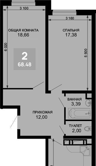 квартира г Краснодар р-н Прикубанский мкр им Петра Метальникова ЖК «Лучший» фото 1