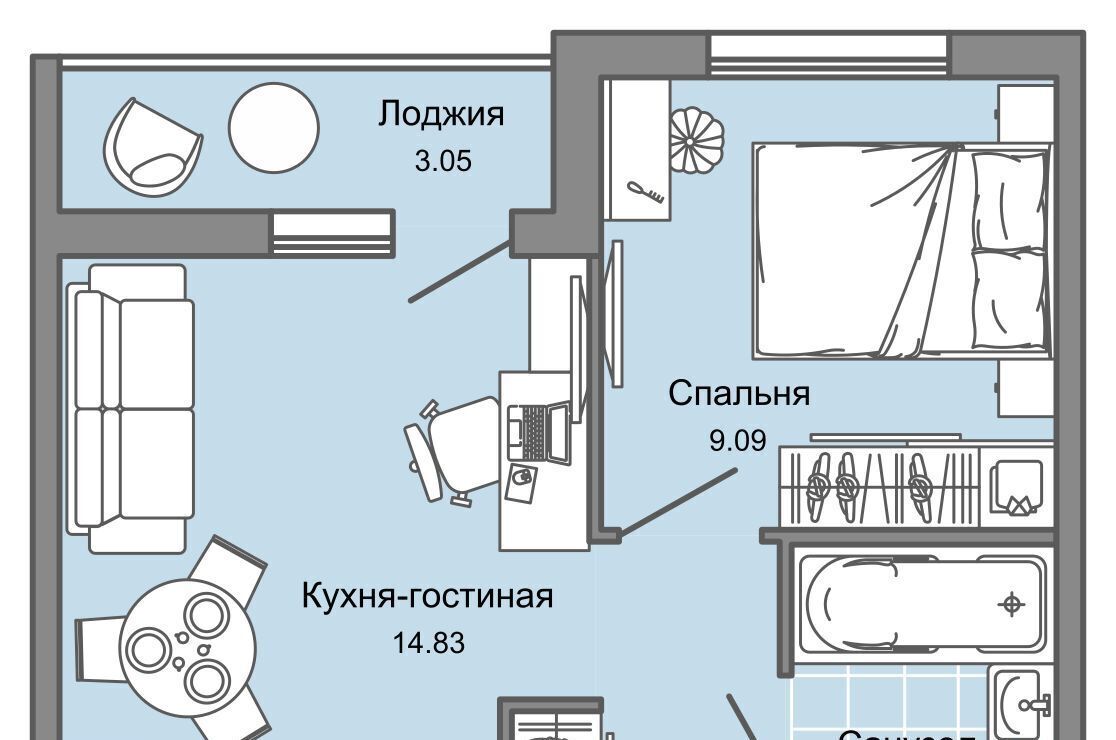 квартира г Ульяновск р-н Заволжский Новый Город ЖК «Светлые кварталы» 2 фото 1