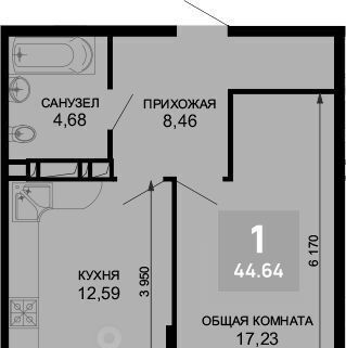 квартира г Краснодар р-н Прикубанский мкр им Петра Метальникова ЖК «Лучший» фото 1