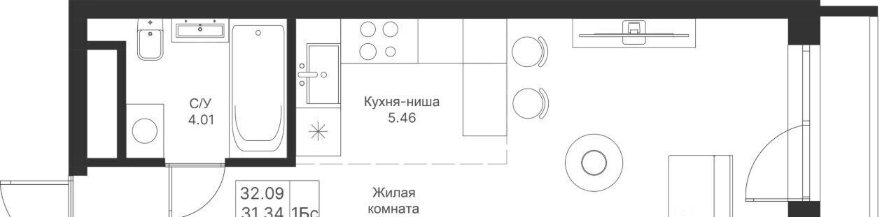 квартира г Казань метро Горки ЖК «Мой ритм» ПК 4 фото 1