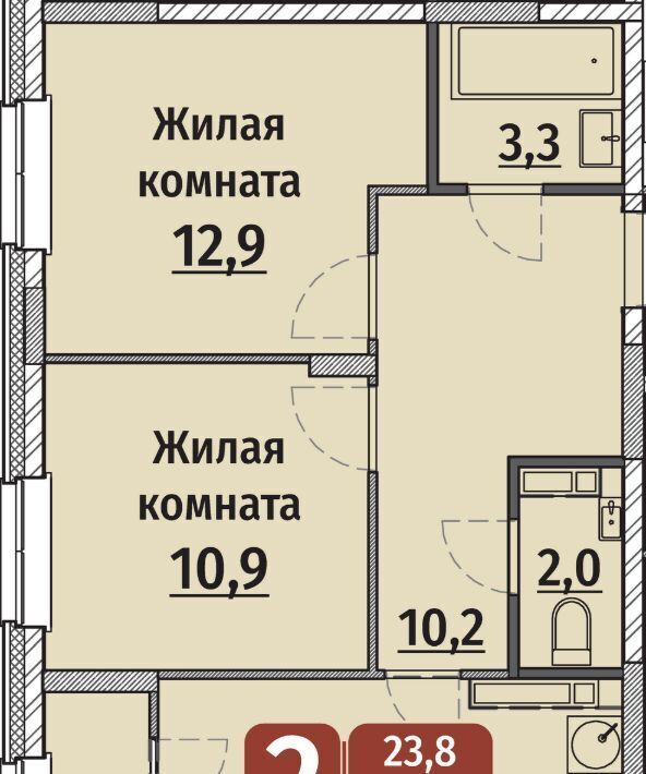 квартира г Чебоксары р-н Калининский ул Энергетиков поз 6 фото 1