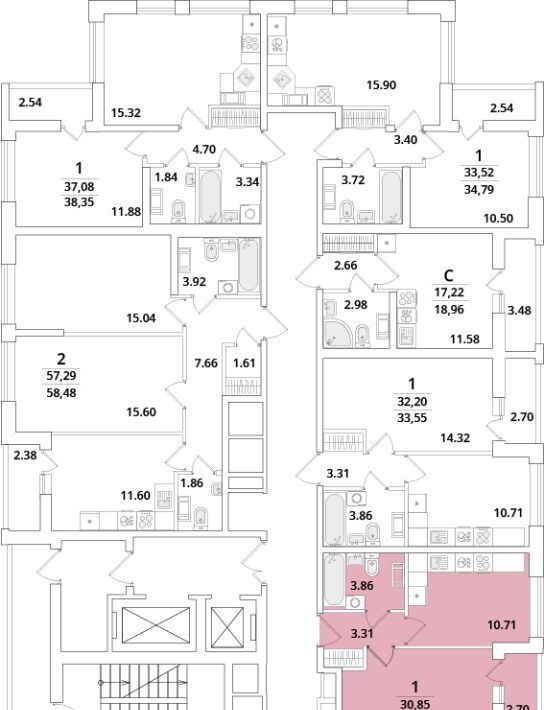 квартира г Санкт-Петербург метро Московская ул Кубинская 82к/3 фото 2