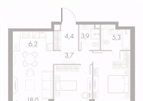 квартира г Москва метро Фили проезд Кутузовский 16а/1 фото 1
