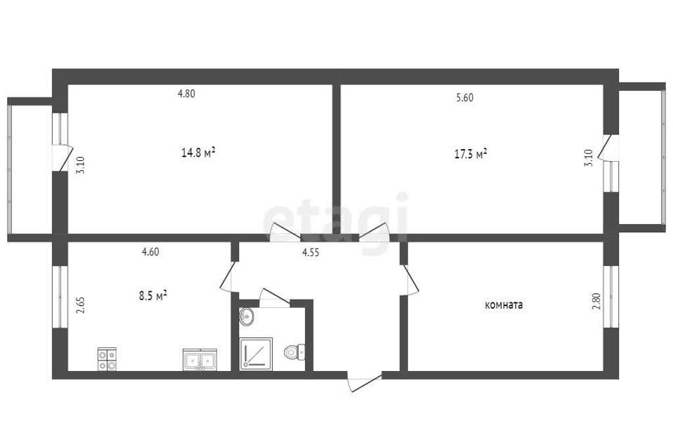 квартира г Симферополь ул Залесская 81 Симферопольский район фото 4