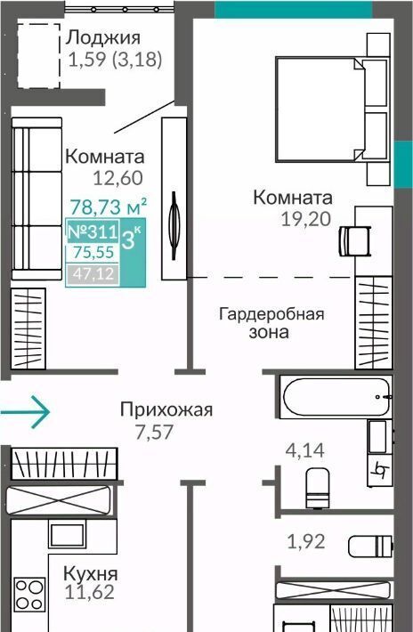 квартира г Симферополь р-н Киевский Крымская Роза фото 1
