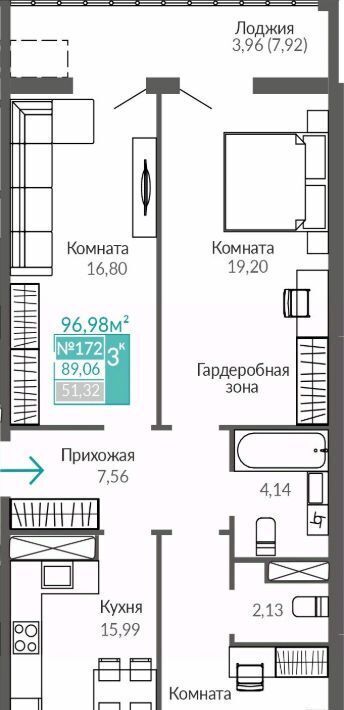 квартира г Симферополь р-н Киевский Крымская Роза ЖК «Абрикос 2» фото 1