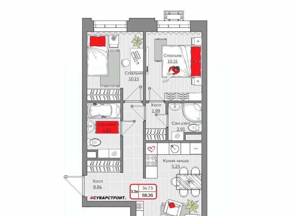 квартира г Казань Дубравная проезд Детский фото 1
