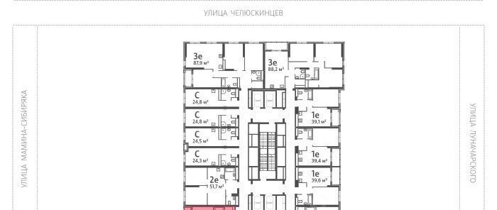 квартира г Екатеринбург Уральская Центральный ЖК «Азина 16» жилрайон фото 2