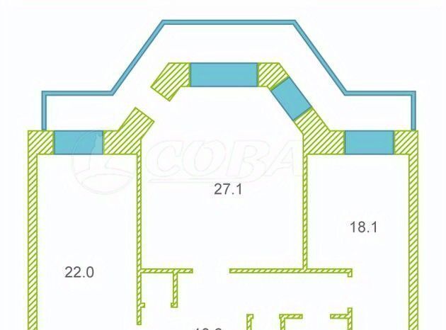 квартира г Нефтеюганск мкр 16-й 2 фото 22