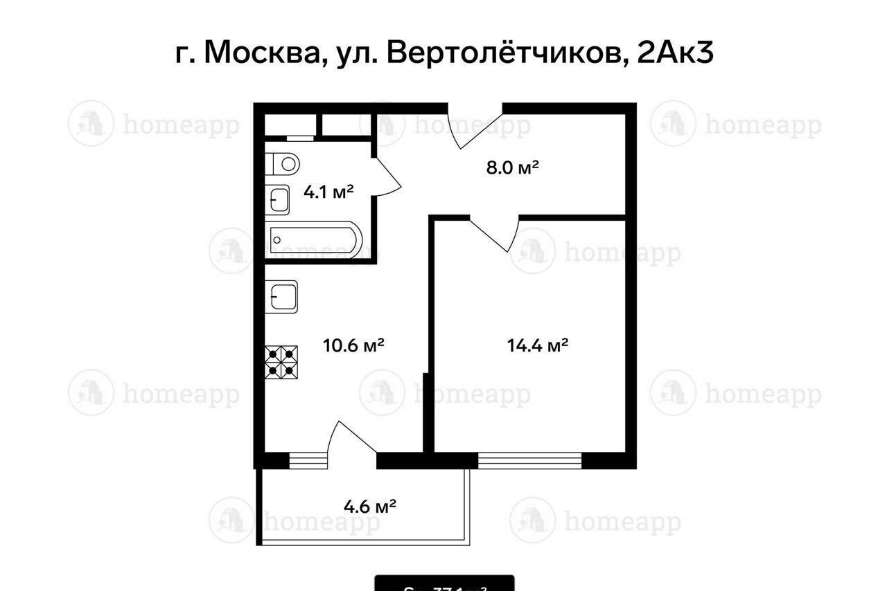 квартира г Москва метро Некрасовка ул Вертолётчиков 2ак/3 фото 17