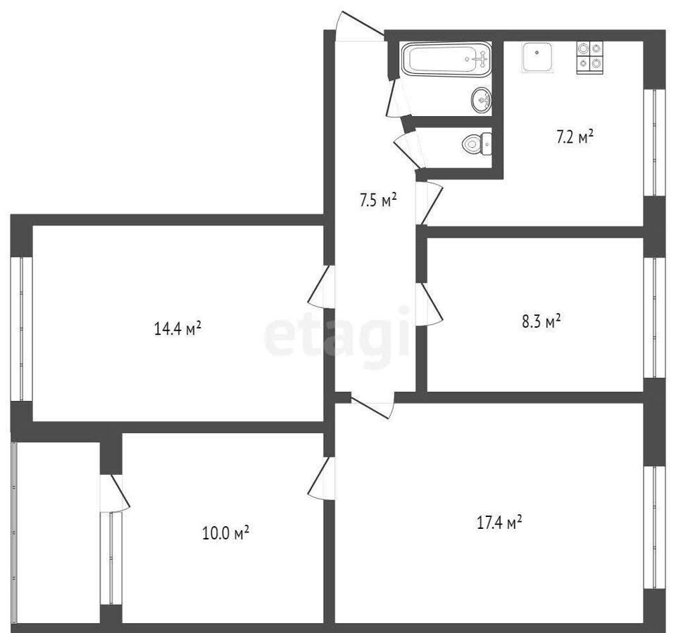 квартира г Москва метро Улица Дмитриевского ул Оренбургская 13к/2 фото 9