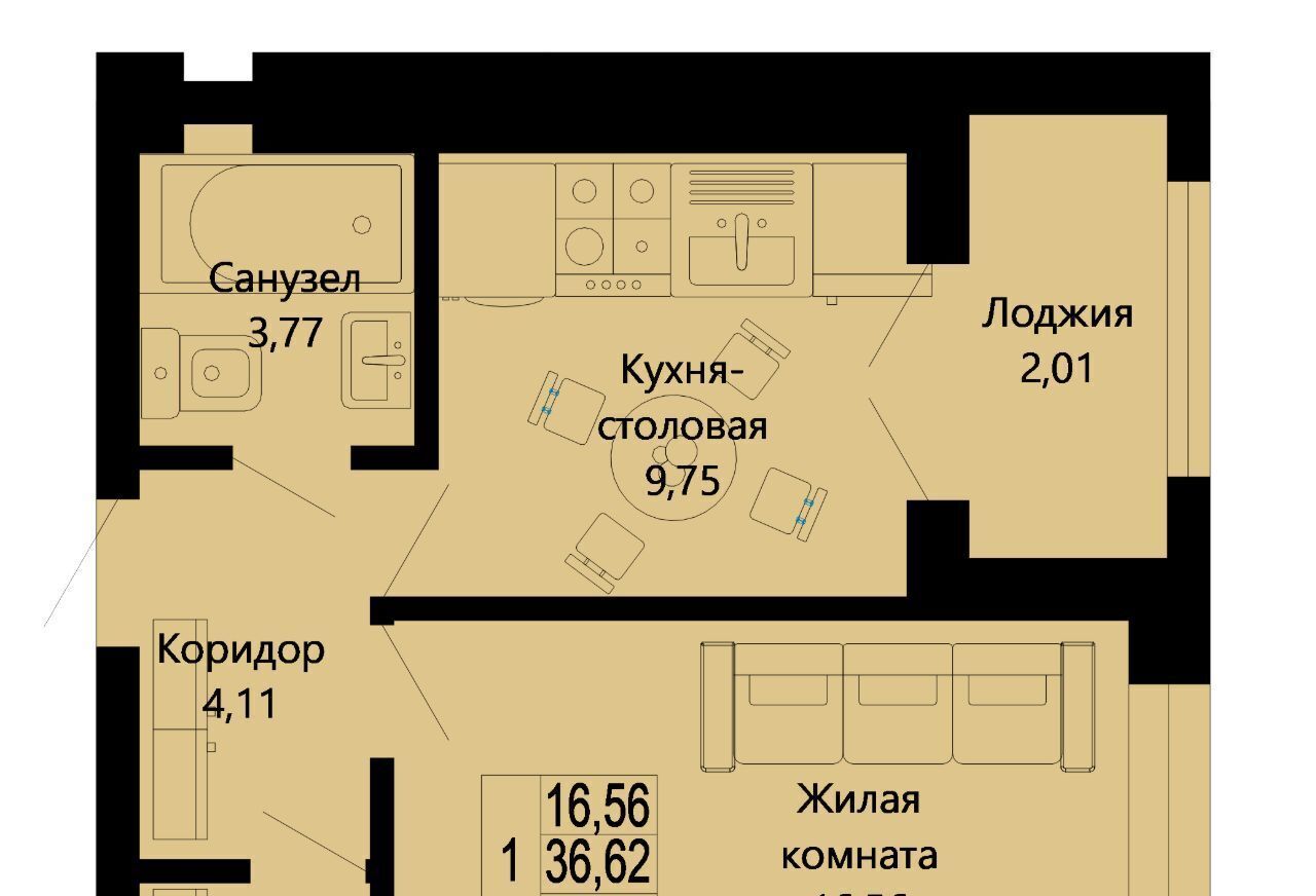 квартира г Калининград р-н Ленинградский ул Героя России Мариенко 8 фото 1