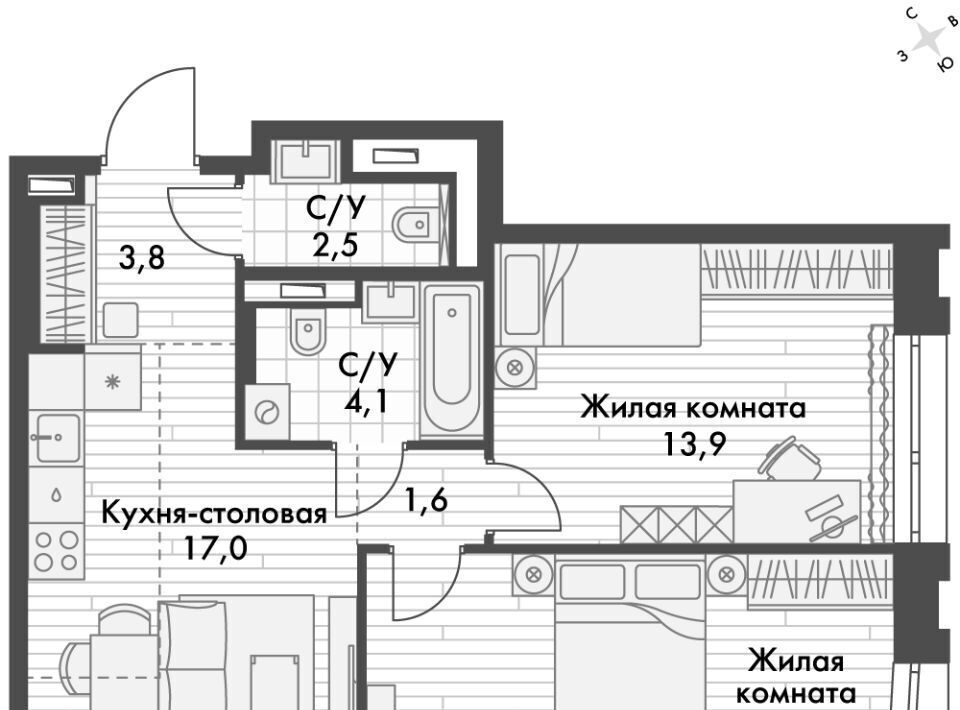 квартира г Владивосток р-н Ленинский ул Крылова 10 фото 1