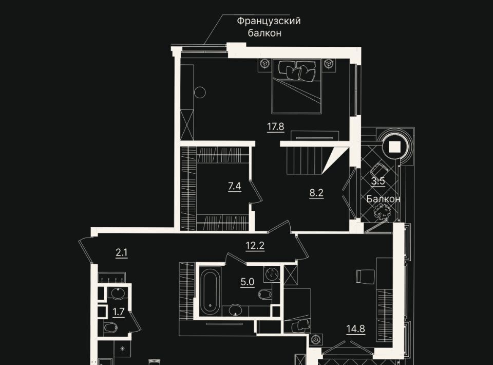 квартира г Тюмень р-н Центральный ул Щербакова 2к/3 фото 1