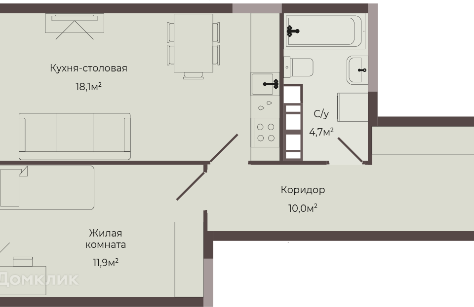 квартира г Нижний Новгород проезд 1-й городской округ Нижний Новгород фото 1