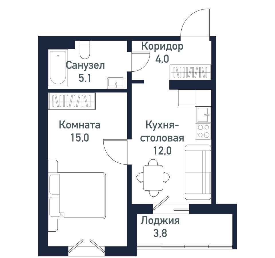 квартира г Челябинск ул/ имени Младшего Сержанта Сухарева, д. 4 фото 1