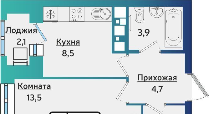 квартира г Ижевск р-н Индустриальный ул Васнецова 38 фото 1