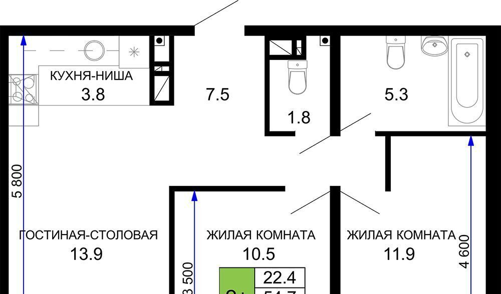 квартира г Краснодар р-н Прикубанский ЖК «Дыхание» фото 1