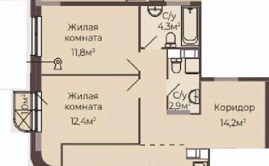 квартира г Нижний Новгород Парк культуры Соцгород ЖК «Трио» жилрайон, 1-й мкр фото 1