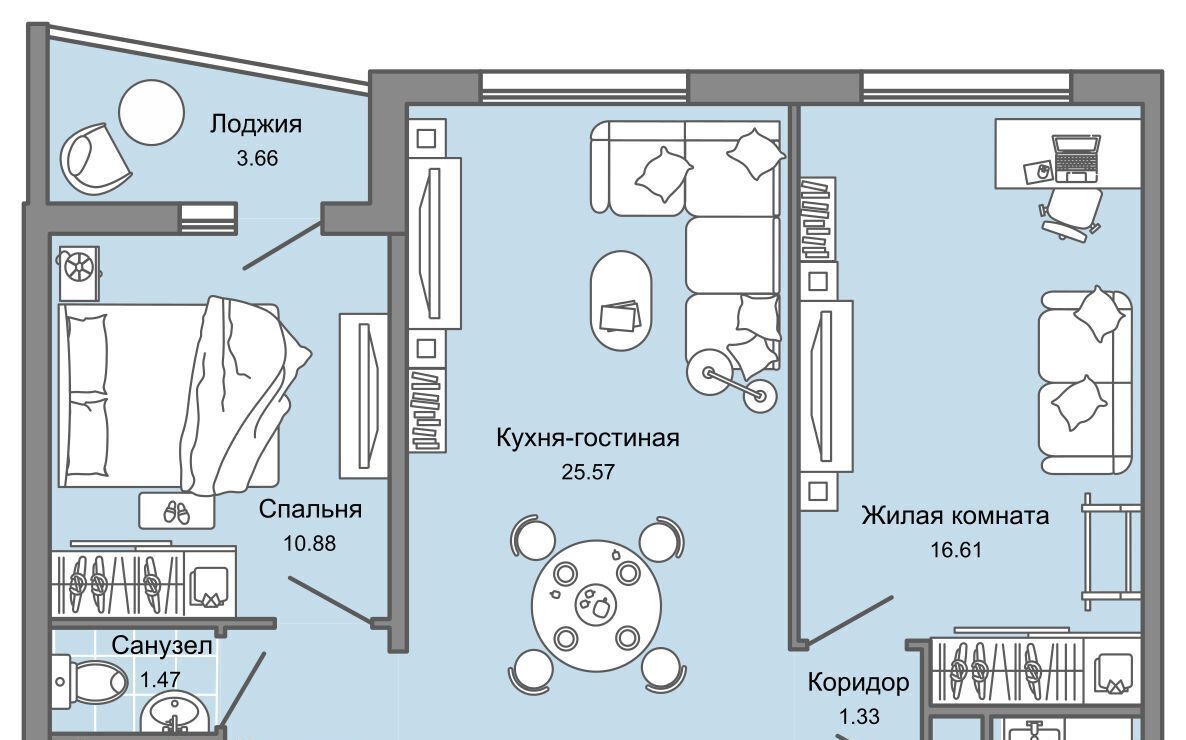 квартира г Ульяновск р-н Засвияжский микрорайон «Юго-Западный» 2 Ультраград жилой комплекс фото 1