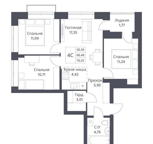 квартира р-н Калининский дом 3 фото