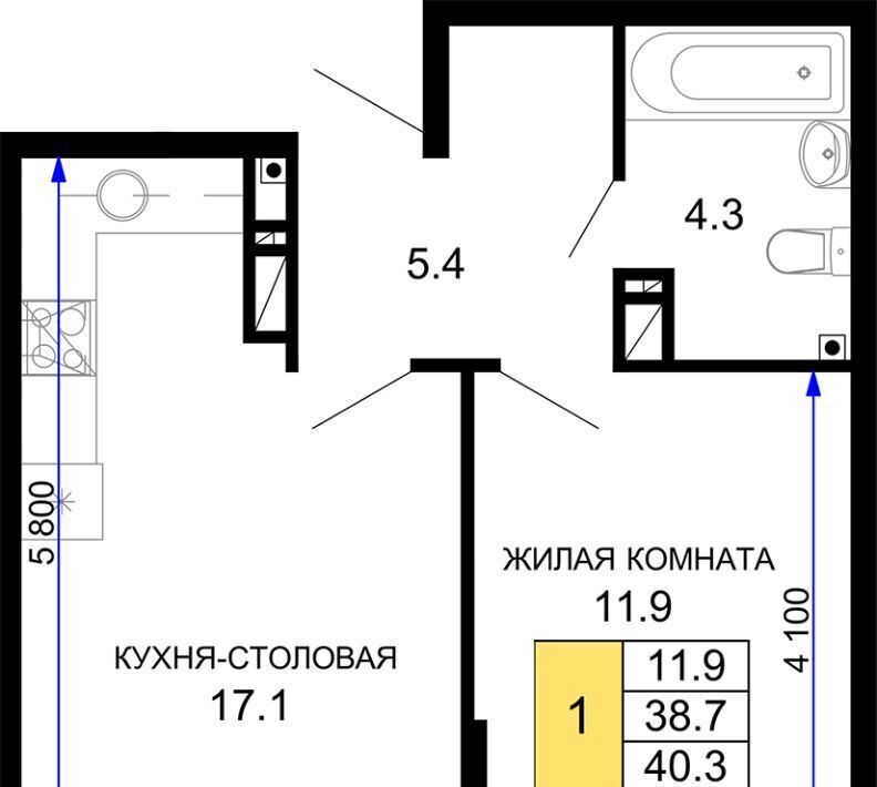 квартира г Краснодар р-н Прикубанский ЖК «Дыхание» фото 1