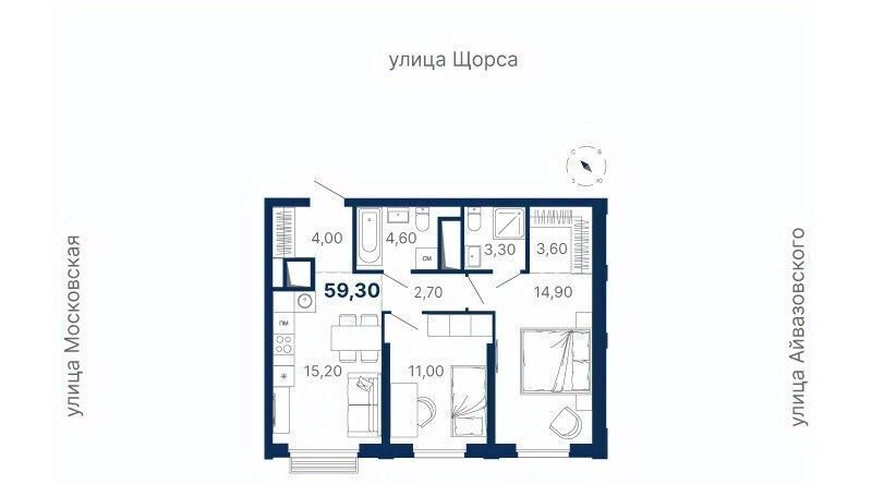 квартира г Екатеринбург Чкаловская ул Мартовская 249/2 фото 1