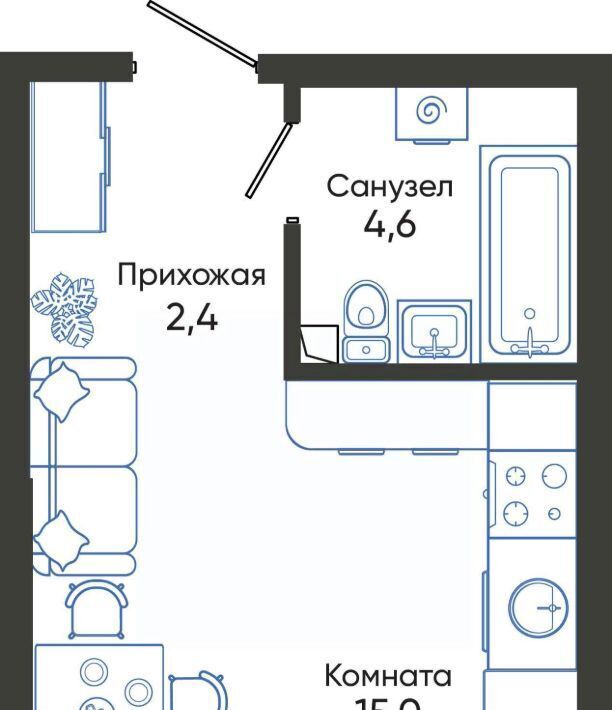 квартира г Новороссийск р-н Центральный ЖК Облака 2 фото 1