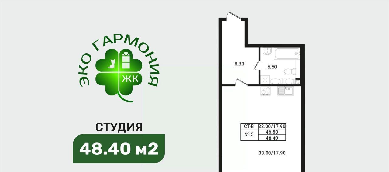 квартира р-н Ломоносовский д Разбегаево Горбунковское с/пос, Проспект Ветеранов, Эко Гармония жилой комплекс фото 1