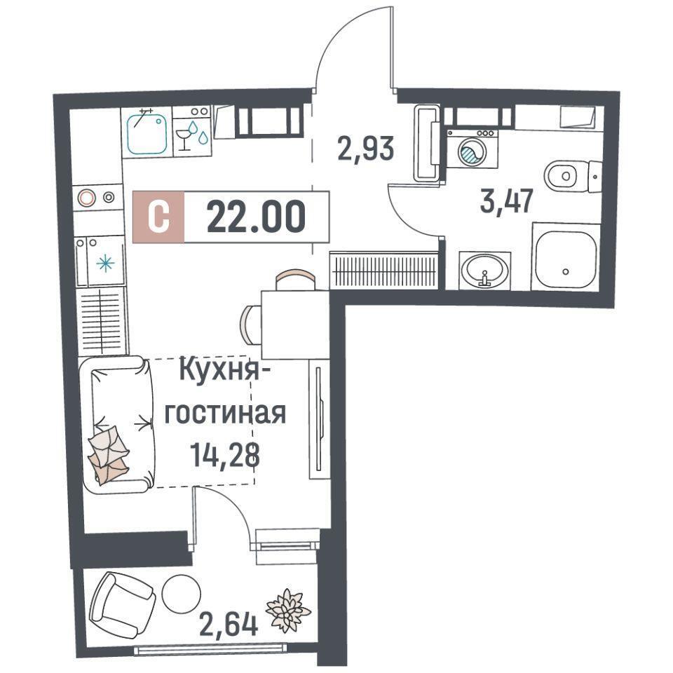 квартира р-н Всеволожский г Мурино ул Екатерининская 34 Муринское городское поселение фото 1